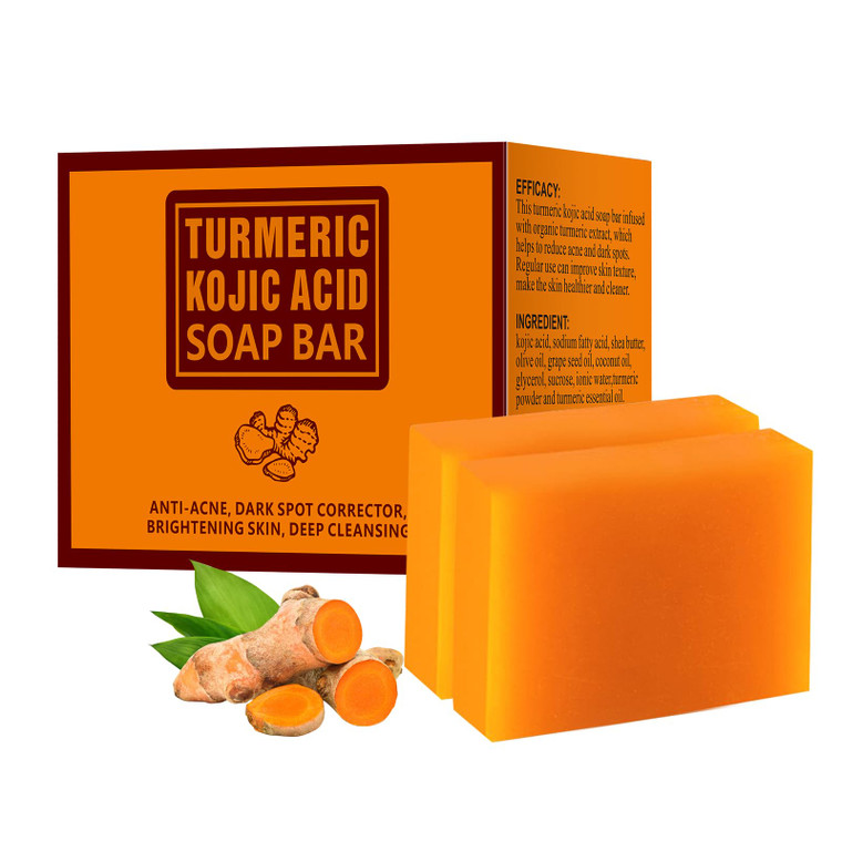 Koji Acid Soap for Dark Spots Turmeric Soap for Face and Body Kojic Acid Soap Skin Brightening Tumeric Soap for Acne Dark Spots Hand Soap Bar Acne Cu