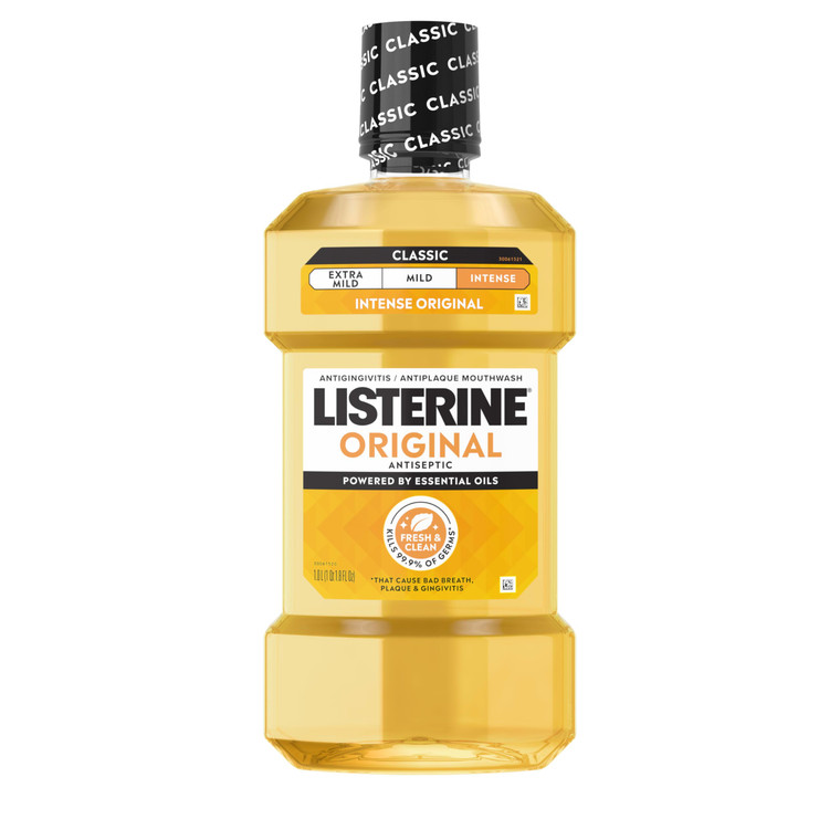Listerine Original Intense Antiseptic Oral Care Mouthwash to Kill 99.9% of Germs That Cause Bad Breath, Plaque and Gingivitis, ADA-Accepted Mouthwash