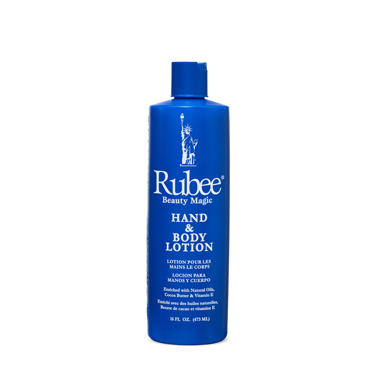 RUBEE Body & Hand Lotion- Non-Greasy Lotion for Women & Men - 16 oz. Cacao Butter Lotion for Extremely Dry Skin - Vitamin E Moisturizer - Soothes & S