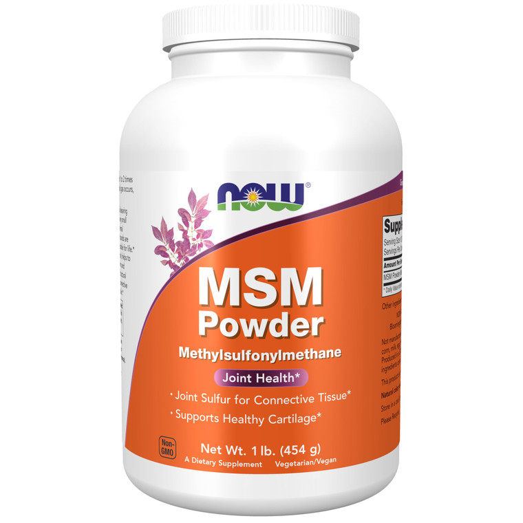 NOW Foods Supplements, MSM (Methylsulfonylmethane) Powder, Supports Healthy Cartilage*, Joint Health*, 1-Pound