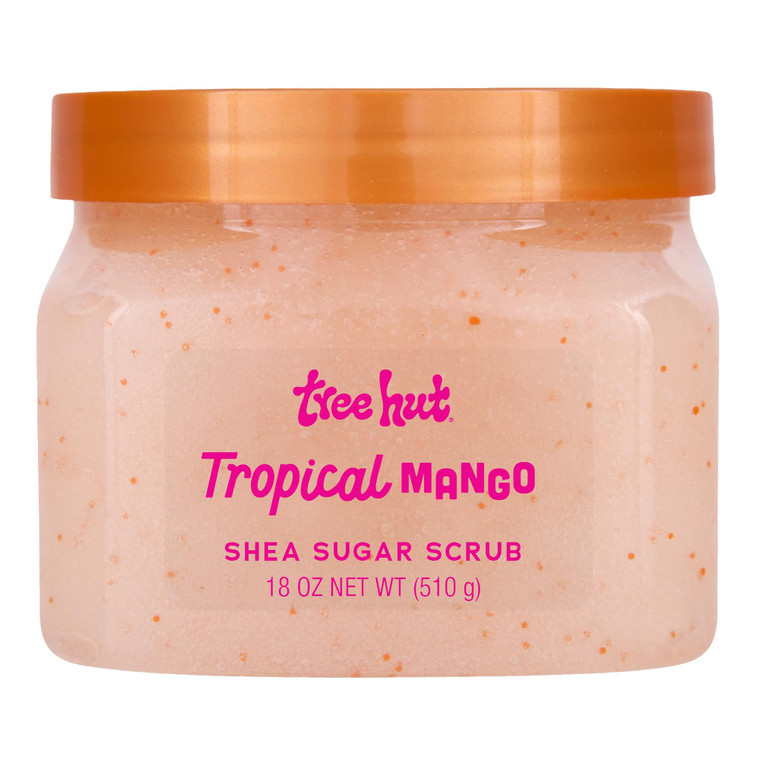 Tree Hut Shea Sugar Scrub Tropical Mango, 18oz, Ultra Hydrating and Exfoliating Scrub for Nourishing Essential Body Care