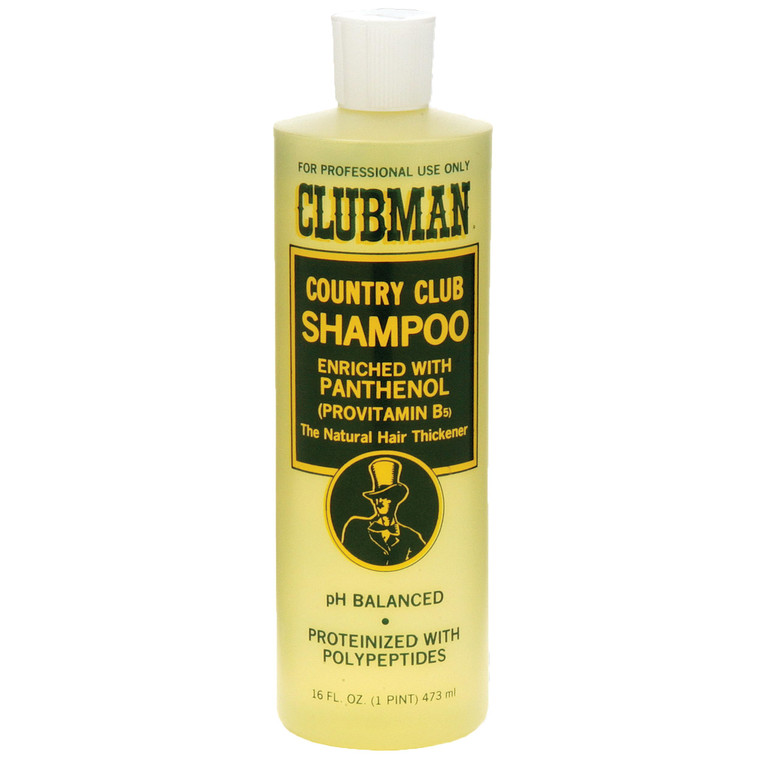 Clubman Country Club Shampoo, Enriched with Panthenol, The Natural Hair Thickener, pH Balanced, Proteinized with Polypeptides, 16 fl. oz.