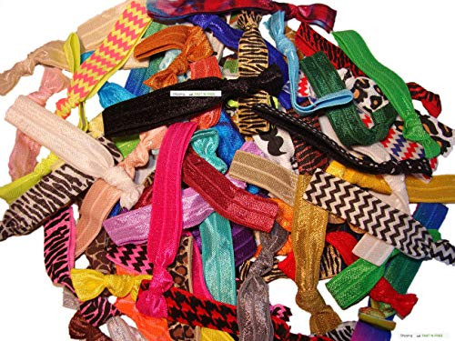 Kenz Laurenz No Crease Hair Ties - 50 Pack (Prints and Solids)