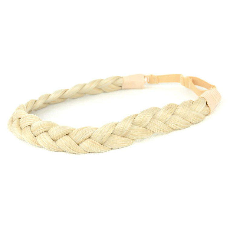 BOBIYA 3 Strands Synthetic Hair Braided Headband Classic Chunky Wide Plaited Braids Elastic Stretch Braid Headband for Women Girl (Copper Brown)