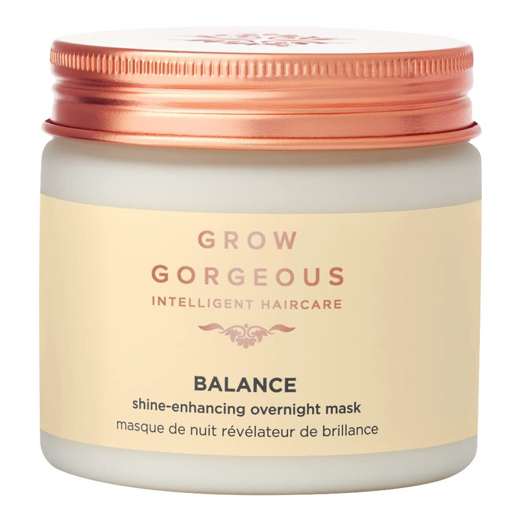 Grow Gorgeous Balance Shine-Enhancing Over Night Hair Mask - For Soft, Frizz Free, Shiny Hair - Vegan, 6.76 oz