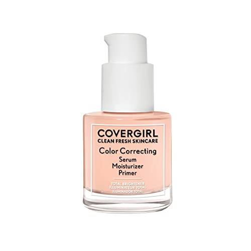 COVERGIRL Clean Fresh Color Correcting Serum – Moisturizer, Face Primer, Skincare, Vegan Formula – Light, 30ml (1.0 fl oz)