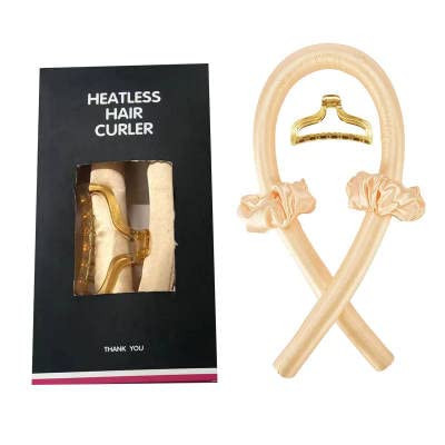 Heatless Hair rollers - Heatless Curling Headband Satin Curling Set for Long Hair Soft Silk Curl Ribbon with Hair Scrunchies Clips Hair Curlers to Sl