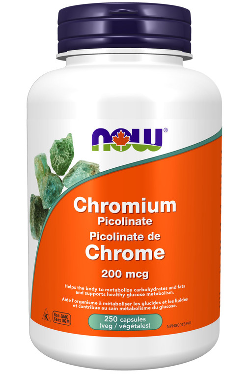 NOW Foods Supplements, Chromium Picolinate 200 mcg, Insulin Co-Factor*, 250 Veg Capsules