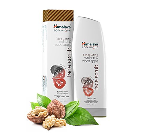 Himalaya Botanique Exfoliating Walnut & Wood Apple Face Scrub for All Skin Types, Free from Parabens, SLS and Phthalates, Facial Scrub with Ginger an