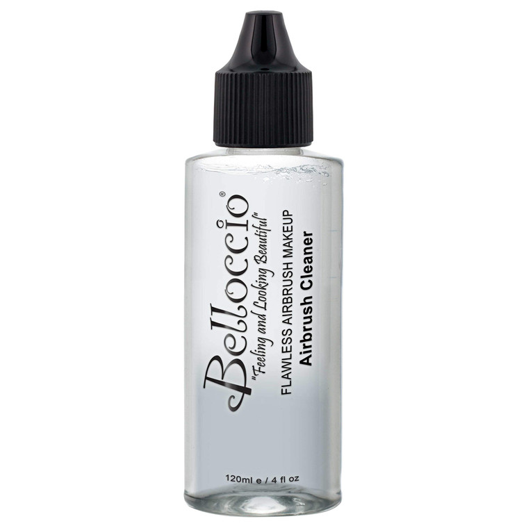 Belloccio 4 Ounce Makeup Airbrush Cleaner - Fast Acting Cleaning Solution, Quickly Flushes Out Makeup Foundation, Blush, Highlighter