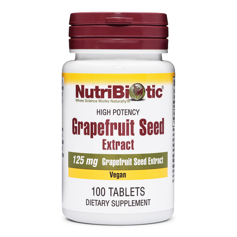 NutriBiotic  Grapefruit Seed Extract Tablets 125mg, 100 Count | Premium Grade GSE with Bioflavonoids | Potent Immune & Overall Health Support | Easy