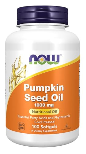NOW Supplements, Pumpkin Seed Oil 1000 mg with Essential Fatty Acids and Phytosterols, Cold Pressed, 100 Softgels