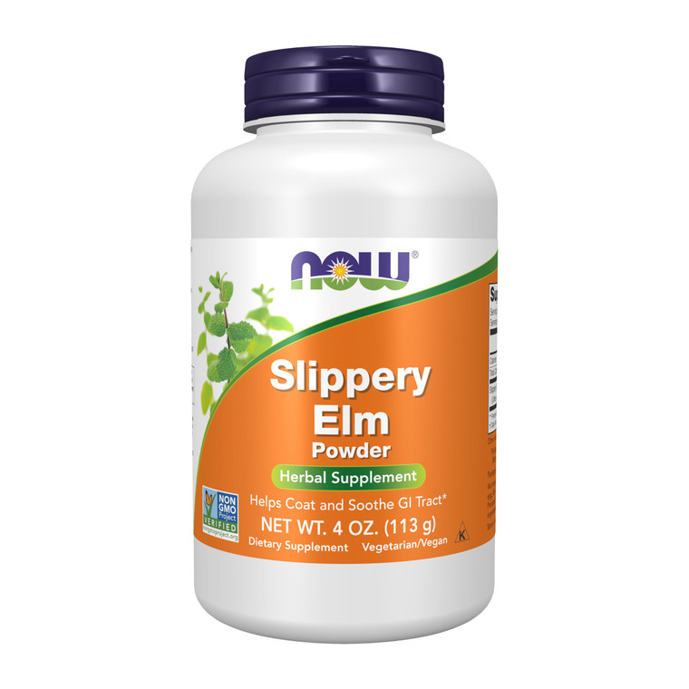 NOW Foods Supplements, Slippery Elm Powder (Ulmus rubra), Non-GMO Project Verified, Herbal Supplement, 4-Ounce