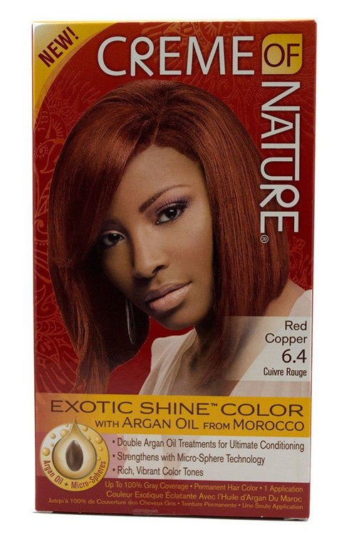 Creme of Nature Exotic Shine Hair Color With Argan Oil from Morocco, 6.4 Copper Red, 1 Application