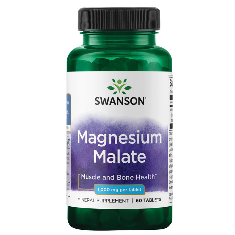 Swanson Magnesium Malate (150 Milligrams Elemental) 1000 Milligrams 60 Tabs