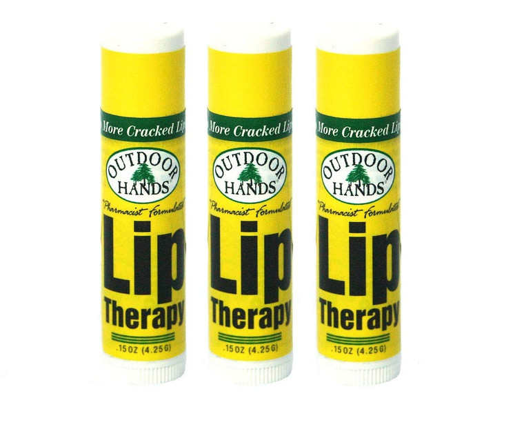 Outdoor Hands Lip Therapy, Shea Butter, Coconut Oil & Blackberry Seed Oil, Pharmacsit Formulated - 3pk