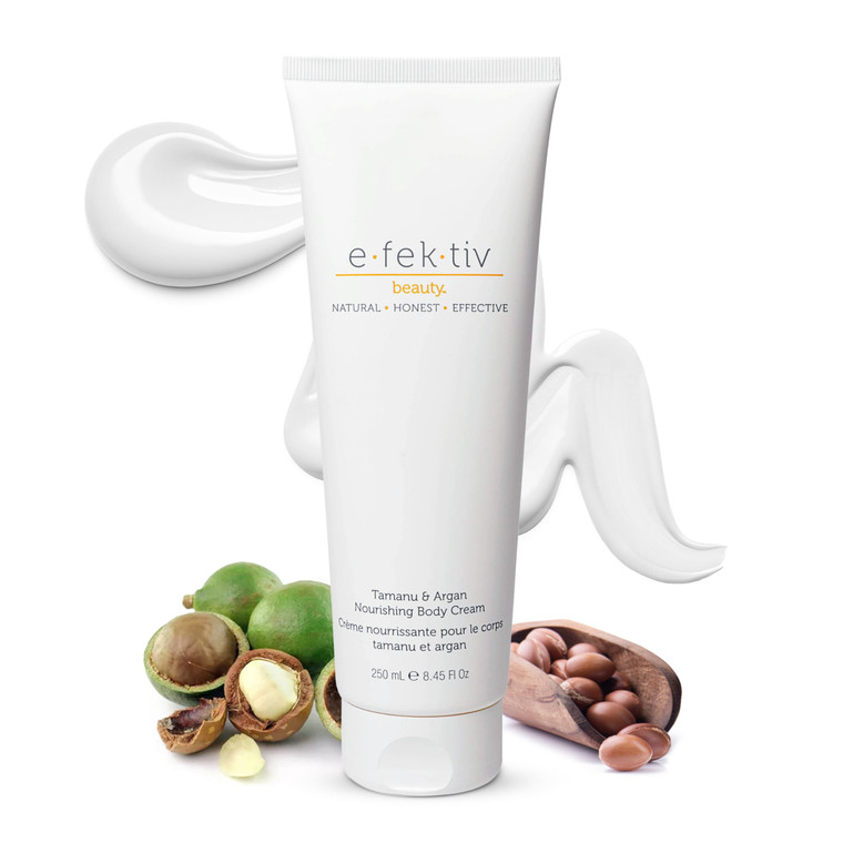 e.fek.tiv beauty Tamanu and Argan Nourishing Body Cream - Deep Hydrating Moisturizer - Rejuvenates Dry and Dehydrated Skin - Vegan - Sulfate-free - U