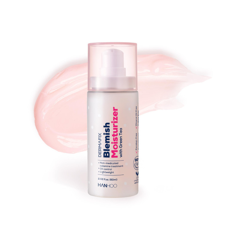 Hanhoo Dermafix Blemish Moisturizer, 2.02 Fl. Oz., with Calamine, Green Tea, and Aloe, Lightweight Daily Facial Moisturizer, for Oily, Acne-Prone Ski