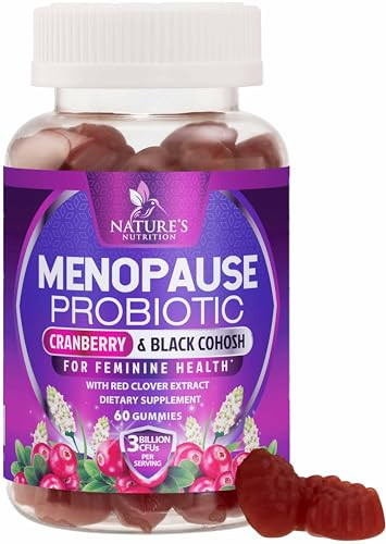 Menopause Supplement Gummies - 3 Billion CFU Women's Probiotics - Advanced Menopause Relief Formula for Women with Black Cohosh & Red Clover - Mild H