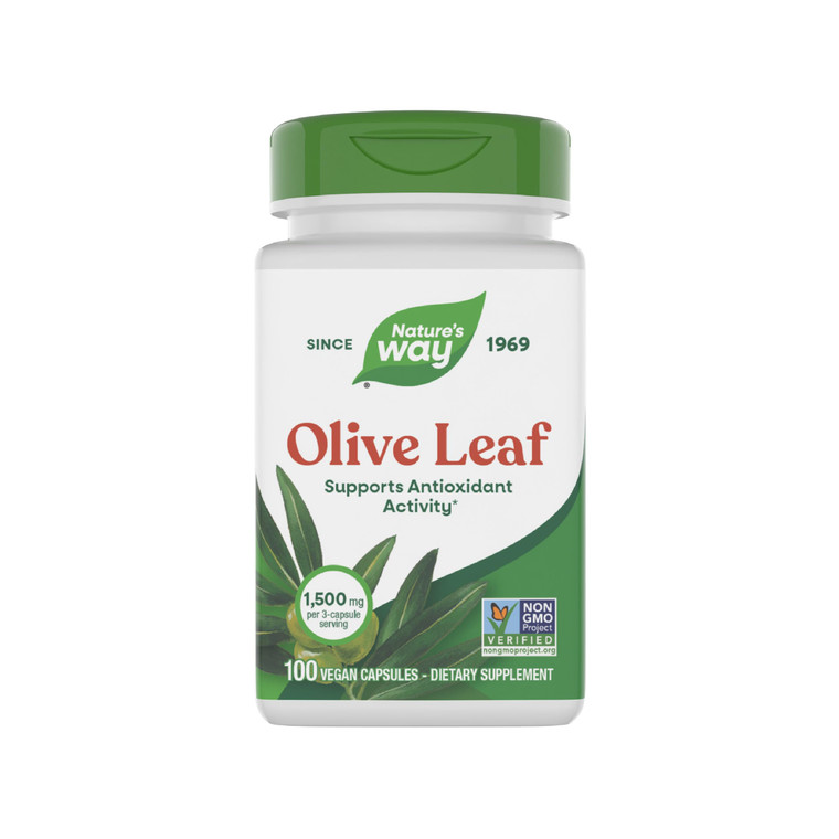 Nature's Way Olive Leaf - 1,500 mg per 3-Capsule Serving - Supports Antioxidant Activity* - Olive Leaf Herbal Capsules - Non-GMO Project Verified - G