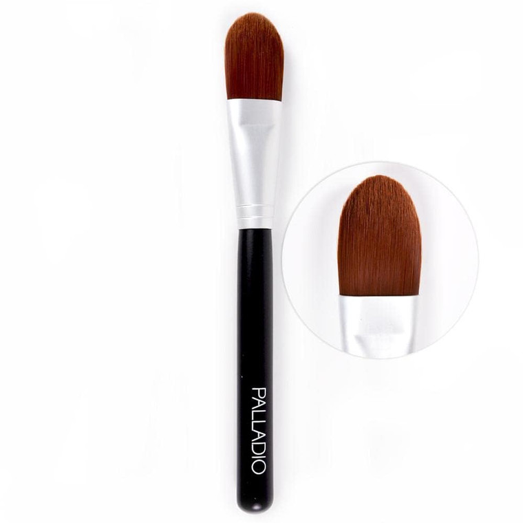 Palladio Foundation Brush, Flat Tapered Brush, Liquid and Cream Foundations, Flawless Blending, Smooth Finish, Synthetic Natural Bristles, Soft Feel,