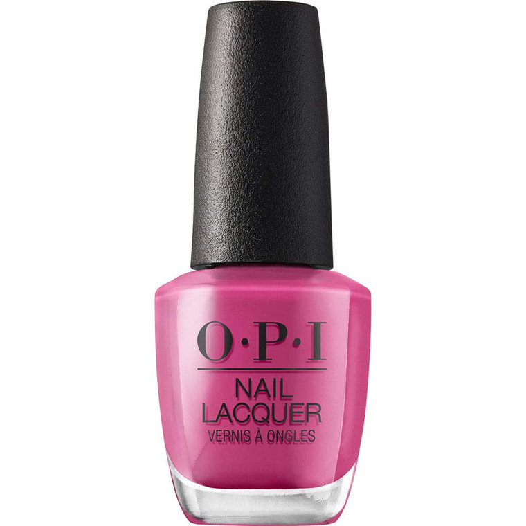 OPI Nail Lacquer No Turning Back From Pink Street | Opaque Bright Pink Crème Chip Resistant Nail Polish | Lisbon Collection