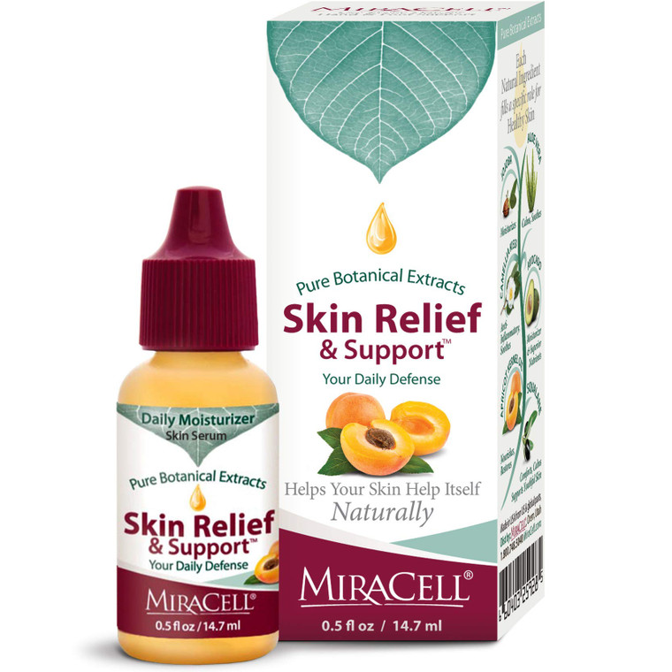 Miracell Skin Relief & Support Oil  Natural Face & Body Moisturizer with Apricot, Jojoba, and Vitamin E  Fast-Absorbing Hydration for Dry, Sensitiv