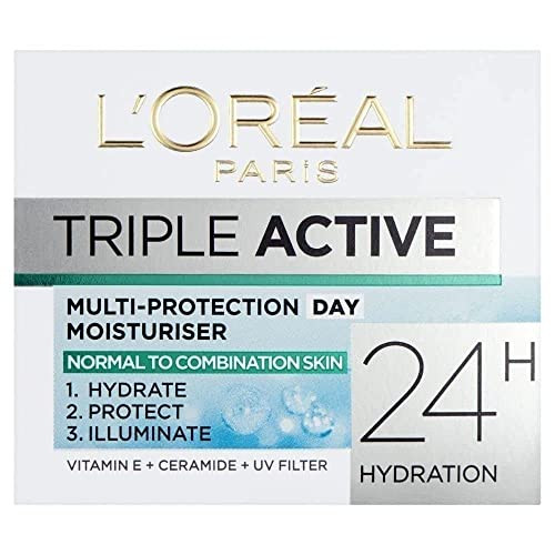 LOreal Paris Dermo-Expertise Triple Active Day Multi-Protection Moisturiser - Normal & Combination Skin (50ml)
