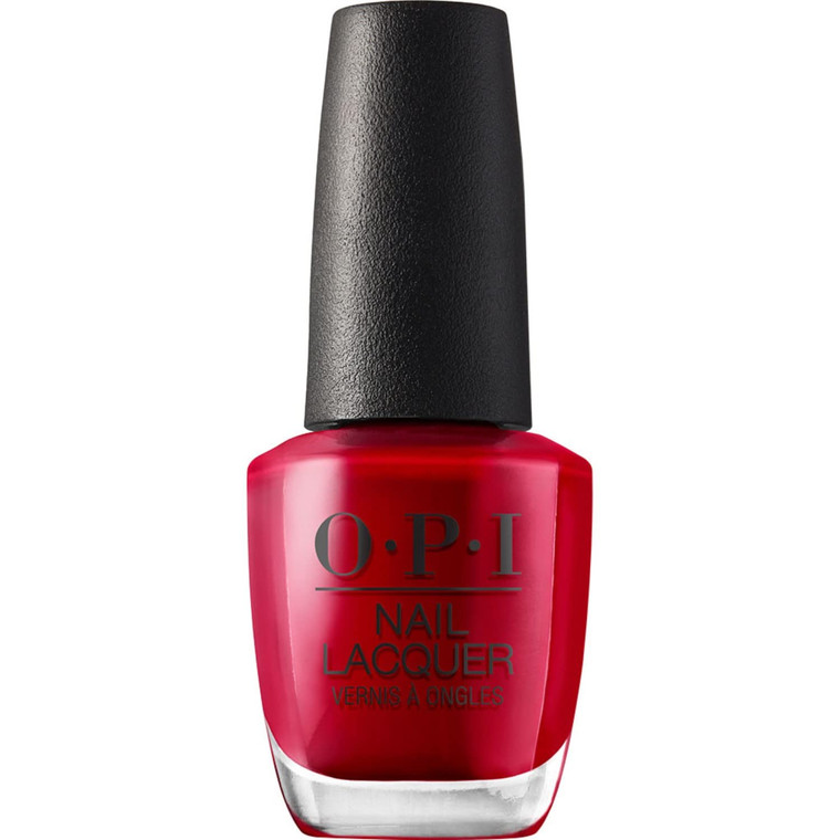 OPI Nail Lacquer Color So Hot It Berns | Opaque Dark Red Crème Chip Resistant Nail Polish | Fast Drying, Streak Free