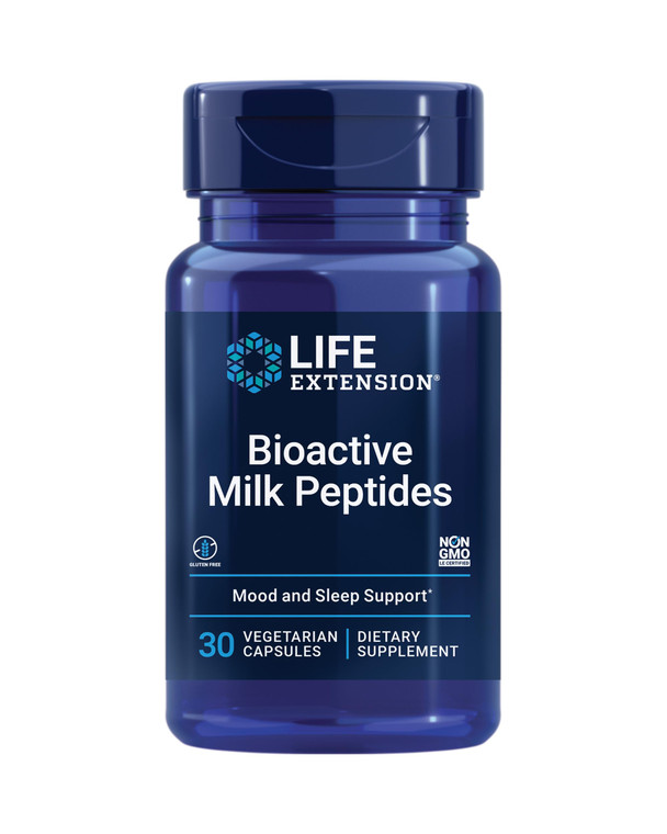 Life Extension Bioactive Milk Peptides, Healthy Mood Support, Sleep Supplement, Relaxation, Milk peptides, Casein decapeptide, Hormone-Free, Gluten-F