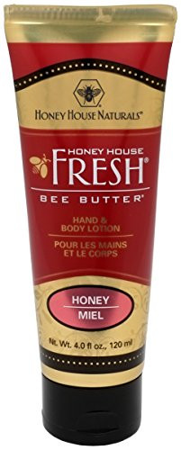 Honey House Naturals Bee Butter Tube Lotion Cream, Honey, 4 Ounce