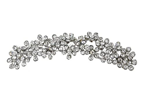SAMKY Bridal Flower Rhinestones Crystal Prom Wedding Tiara Hair Comb T812
