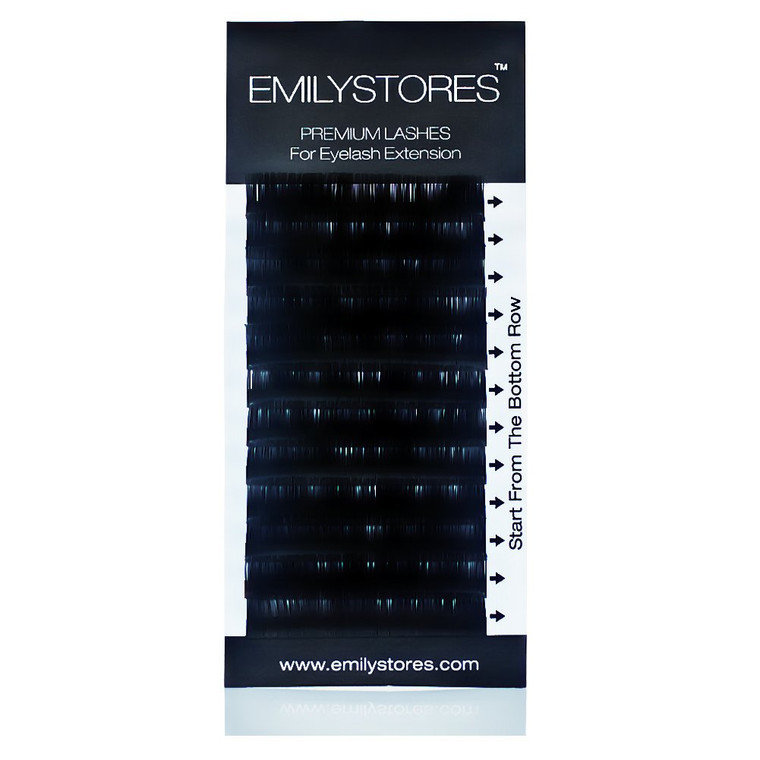 EMILYSTORES Eyelash Extensions 0.10mm Thickness J Curl Length 9mm Silk Mink Fake Eye Lashes In One Tray