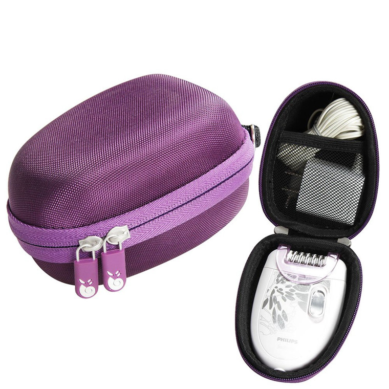 for Philips BRE235/04 / Philips HP6401 Satinelle Epilator Electric Shaver Travel EVA Hard Protective Case Carrying Pouch Cover Bag by Hermitshell (Pu