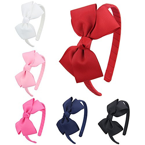 7Rainbows Girls Boutique Grosgrain Ribbon Headbands with Bows(FS011-2)