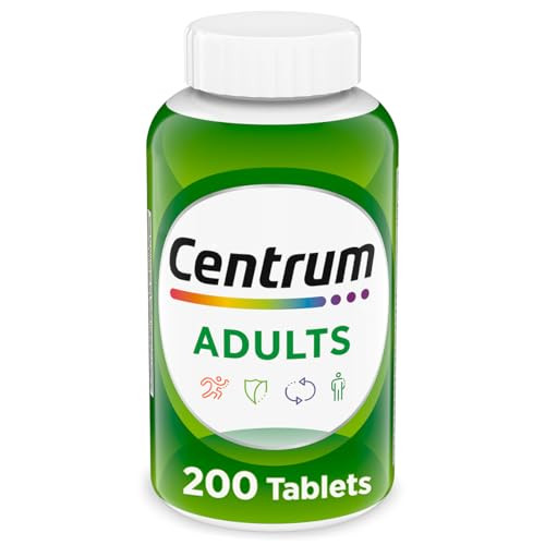 Centrum Adult Multivitamin/Multimineral Supplement with Antioxidants, Zinc, Vitamin D3 and B Vitamins, Gluten Free, Non-GMO Ingredients - 200 Count