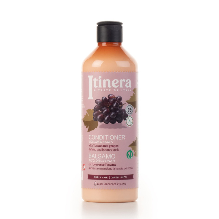 Itinera Volume & Curls Conditioner with Tuscan Red Grapes (12.51 fl oz) - for Defined and Bouncy Curls - Vegan Friendly - 96% Natural Origin Ingredie