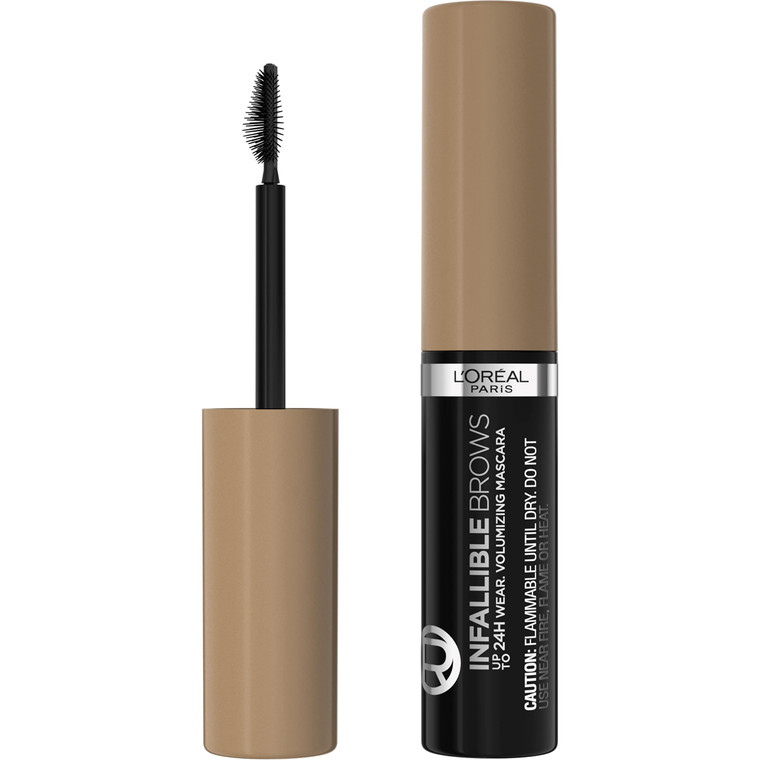 L'Oreal Paris Infallible Volumizing 24H Wear Brow Mascara, Long Lasting Eyebrow Makeup for 2X Fuller Eyebrows, 7.0 Blonde, 0.13 Fl Oz