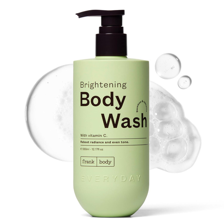 frank body Brightening Body Wash | Evens Tone & Brightens | Vitamin C, Kakadu Plum & Pomegranate | Bamboo & Camellia Scent | Vegan & Cruelty Free | 1