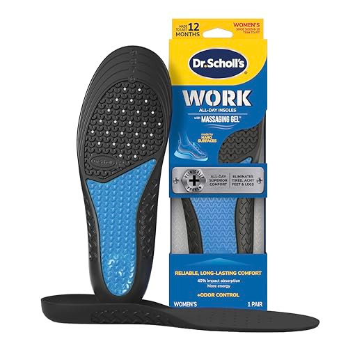 Work All-Day Superior Comfort Insoles (with) Massaging Gel, Women, 1 Pair, Trim to Fit