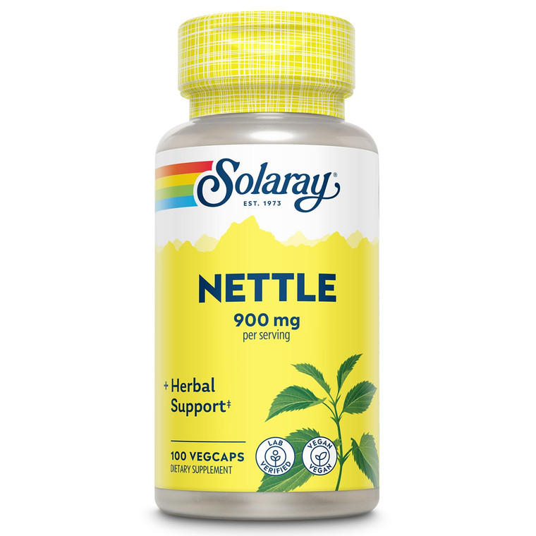 SOLARAY Nettle 900 mg - Organic Nettle Leaf Supplement - Kidney, Urinary, and Prostate Support - Traditional Use for Allergy Response and Respiratory
