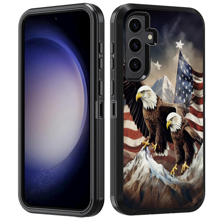 FVAENDHIO for Samsung Galaxy S24 FE Case, Heavy Duty 3 in 1 Hybrid Military Grade Shockproof Drop Full-Body Protective Cover for Samsung Galaxy S24 F