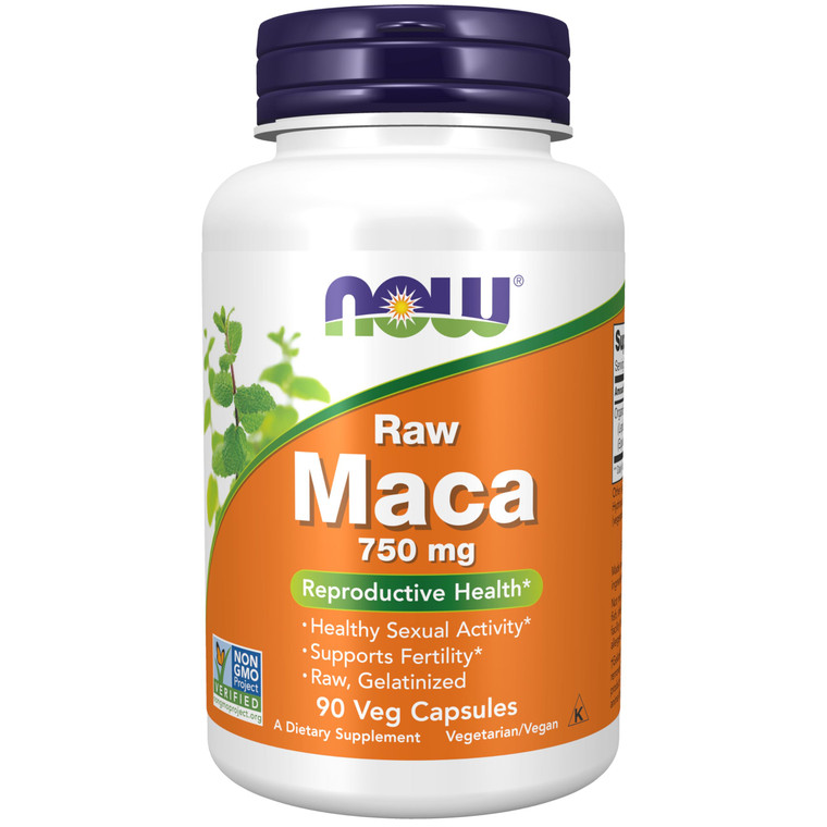 NOW Foods Supplements, Maca (Lepidium meyenii) 750 mg Raw, Reproductive Health*, 90 Veg Capsules