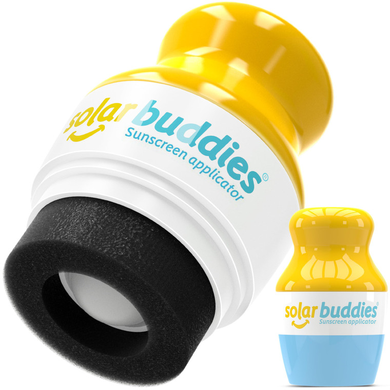 Solar Buddies Sunscreen Applicator - Single Blue - Refillable Roll on Sponge Sunscreen, Suncream & Lotion Applicator For Kids, Adults & Families - Ho
