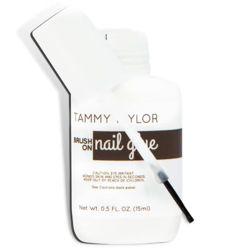 Tammy Taylor Brush On Nail Glue, Dry Clear Gel Nail Glue for Press on Nails, Acrylics, Tips and Even Natural Breaks, UV/LED Curing Needed, Strong Gel
