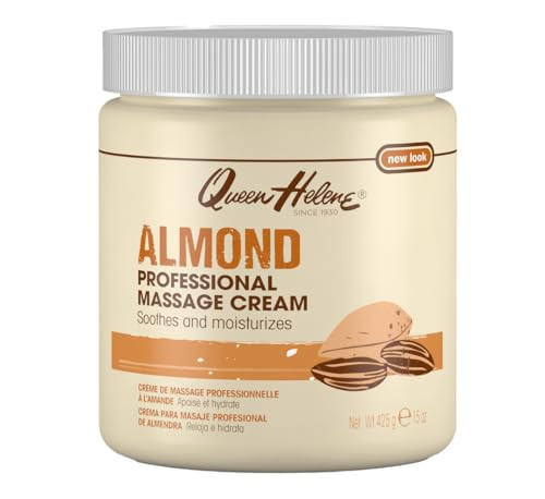 Queen Helene Almond Professional Massage Cream  Rich Conditioning Cream for Smooth Hydrated Skin (15 Ounce (Pack of 1))