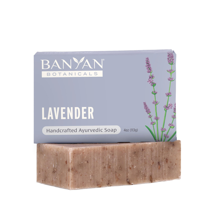 Banyan Botanicals Lavender Soap  Ayurvedic Bar Soap with Rosemary & Lavender Essential Oil  Soothing & Relaxing for a Spa-Like Experience  4 oz Ba