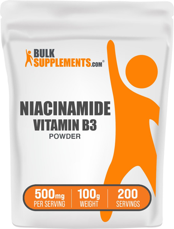 BulkSupplements.com Niacinamide Powder - Vitamin B3 Powder, Niacinamide Supplement, Niacinamide 500mg - B3 Vitamins for Skin, Gluten Free, 500mg per