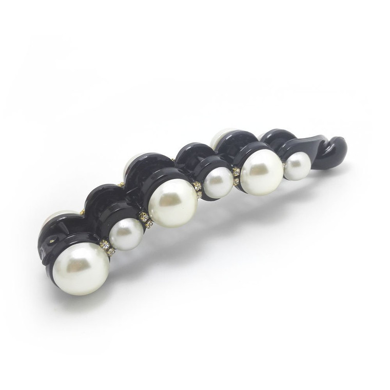 Meilliwish Pearl Banana Hair Clip 1 PCS(H49)(Black)