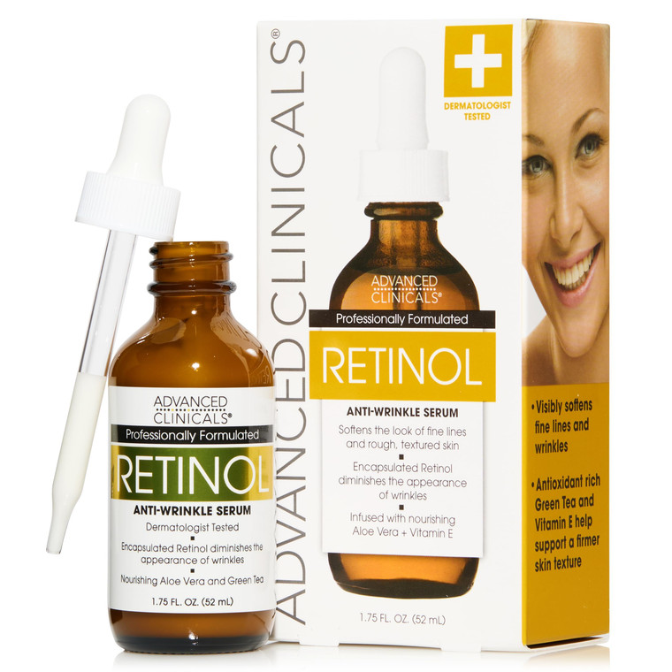 Advanced Clinicals Retinol Serum For Face | Visible Anti Aging Retinol Serum Skin Care Face Moisturizer With Vitamin E Helps Improve Look Of Wrinkles